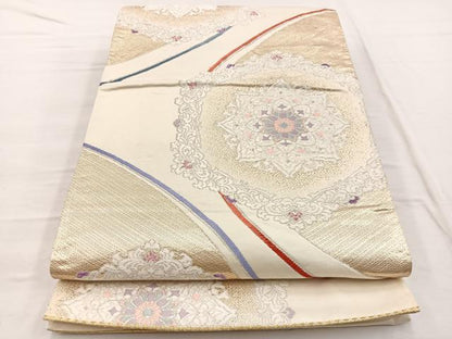 平和屋着物◎六通柄袋帯　唐織　宝相華　金銀糸　正絹　逸品　BAAX1882hv