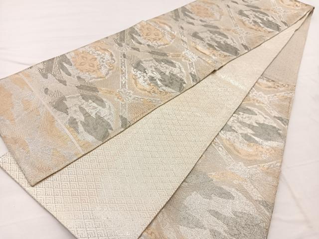 平和屋着物◎佐賀錦　六通柄袋帯　正倉院菱天井文　金銀糸正絹　逸品　BAAX1885hv