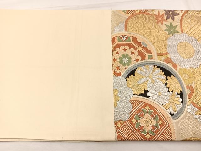 平和屋着物◎全通柄袋帯　唐織　有職花文　金銀糸　正絹　逸品　BAAX1892hv