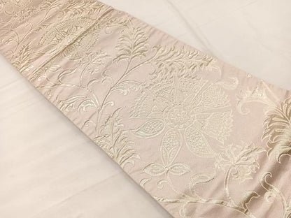平和屋着物◎六通柄袋帯　ふくれ織　更紗花文　銀糸　正絹　逸品　BAAX1896hv