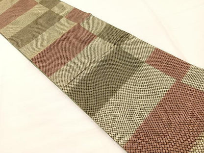 平和屋着物◎全通柄袋帯　鹿の子文様　正絹　逸品　BAAX1902hv