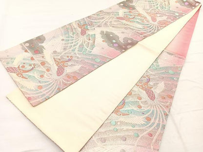 平和屋着物◎六通柄袋帯　鳳凰　プラチナ箔二重箔　正絹　逸品　BAAX1937hv