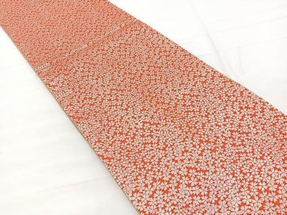 平和屋着物◎両面　全通柄袋帯　桜　銀糸　正絹　逸品　BAAX1952hv