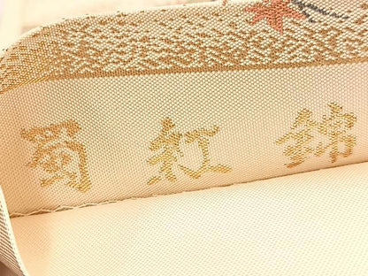 平和屋着物◎六通柄袋帯　蜀紅錦　宮中風景文　金糸　正絹　逸品　BAAX1963hv
