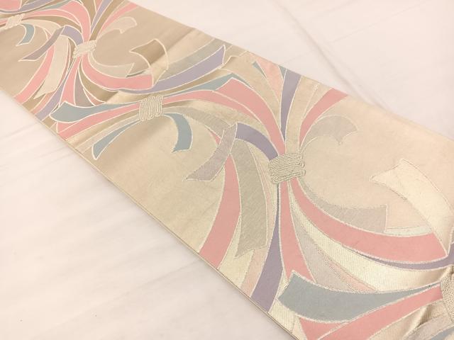 平和屋着物◎六通柄袋帯 束ね熨斗文 金銀糸 正絹 逸品 BAAX1970hv