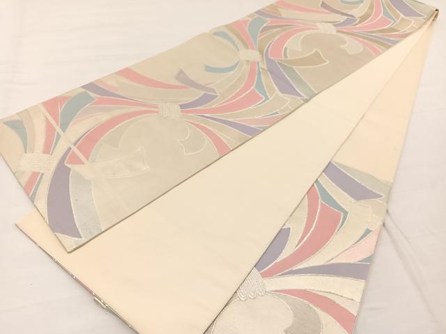 平和屋着物◎六通柄袋帯 束ね熨斗文 金銀糸 正絹 逸品 BAAX1970hv
