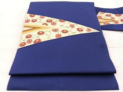 平和屋着物◎塩瀬 九寸名古屋帯 花唐草文 金彩 正絹 逸品 BAAX1975hv