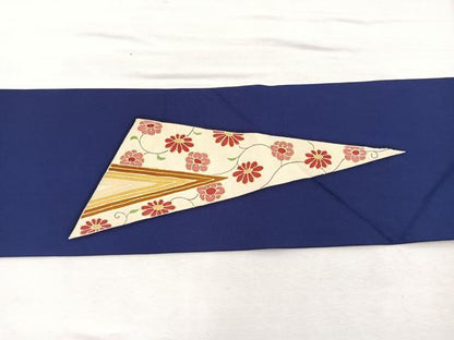 平和屋着物◎塩瀬 九寸名古屋帯 花唐草文 金彩 正絹 逸品 BAAX1975hv