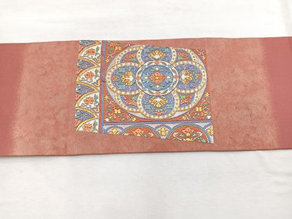 平和屋着物◎九寸名古屋帯 唐織 飾花文 金銀糸 正絹 逸品 BAAX1976hv