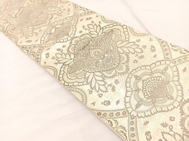 平和屋着物◎六通柄袋帯 更紗飾花文 金銀糸 正絹 逸品 BAAX1992hv