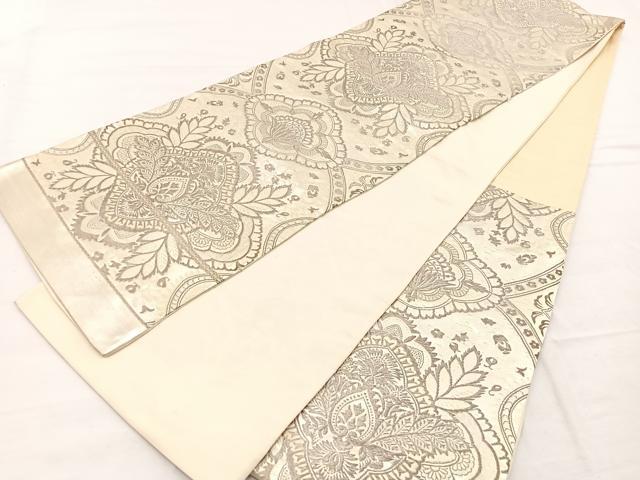 平和屋着物◎六通柄袋帯 更紗飾花文 金銀糸 正絹 逸品 BAAX1992hv