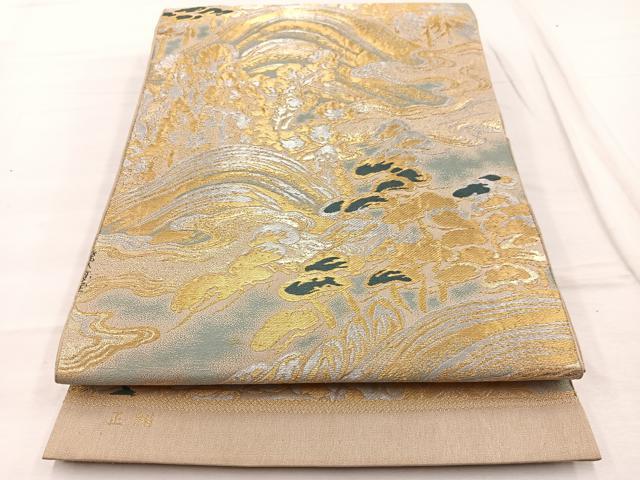 平和屋着物◎六通柄 本袋帯 唐織 浜松文 金銀糸 正絹 逸品 BAAX2004hv