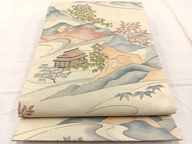 平和屋着物◎六通柄袋帯 明綴蓬萊山 金糸 正絹 逸品 BAAX2006hv