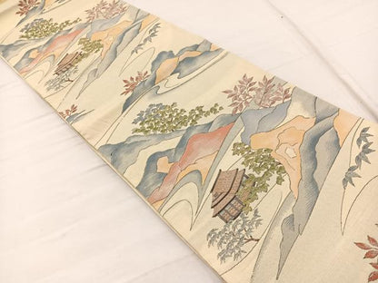 平和屋着物◎六通柄袋帯 明綴蓬萊山 金糸 正絹 逸品 BAAX2006hv