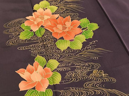 平和屋着物■訪問着 流水花文 金彩 正絹 逸品 BAAX2017hv