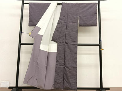 平和屋着物■上質なお召 麻の葉文様 正絹 逸品 BAAX2018hv