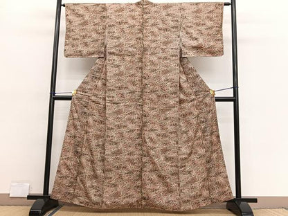 平和屋着物■上質な小紋　笹竹文　正絹　逸品　BAAX2023hv