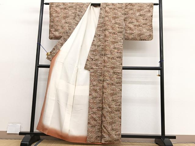 平和屋着物■上質な小紋　笹竹文　正絹　逸品　BAAX2023hv