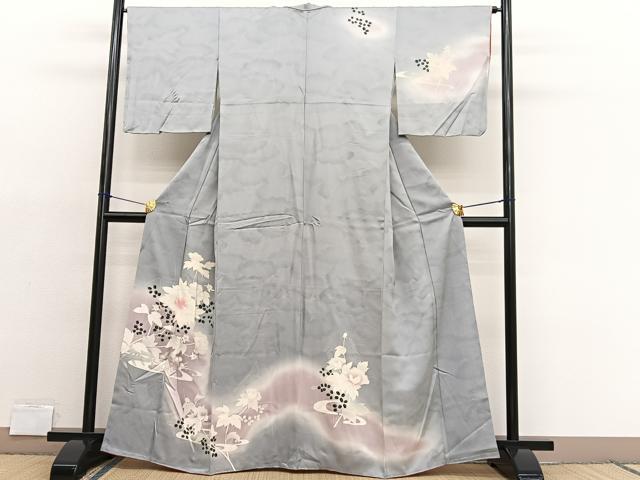 平和屋着物■訪問着 流水花文 暈し染め 正絹 逸品 BAAX2024hv