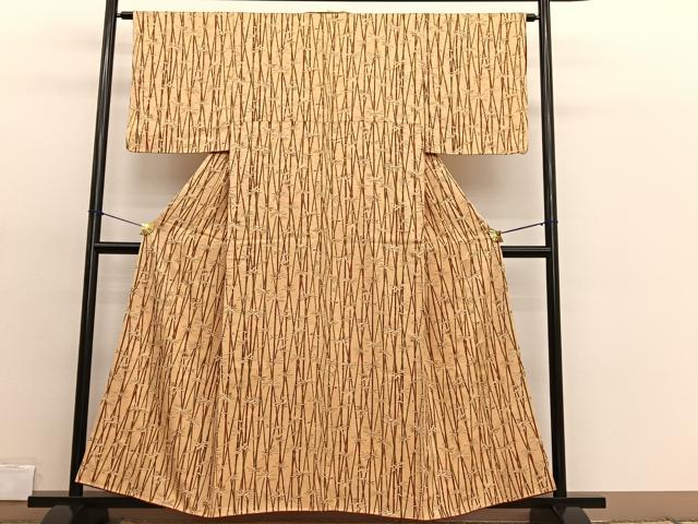平和屋着物■上質な小紋 笹竹文 金彩 正絹 逸品 BAAX2030hv