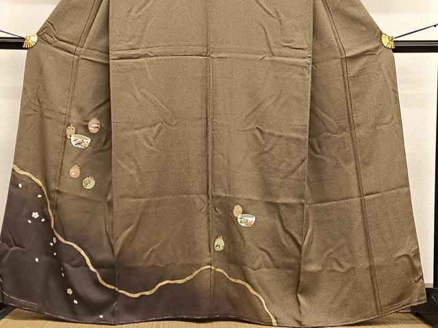 平和屋着物■訪問着 仕覆陶器花文 たたき染め 金銀彩 正絹 逸品 未使用 BAAX2032hv