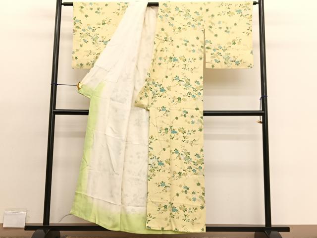 平和屋着物■上質な小紋　枝葉花文　金彩　正絹　逸品　未使用　CABF4369ev 平和屋着物□上質な小紋 絞り 枝花文 正絹 逸品 AABI6539stの通販 by