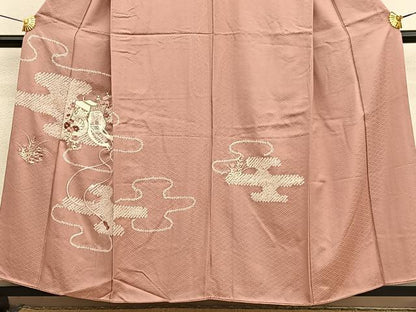 平和屋着物■訪問着 絞り 刺繍 御所車花文 正絹 逸品 BAAX2035hv