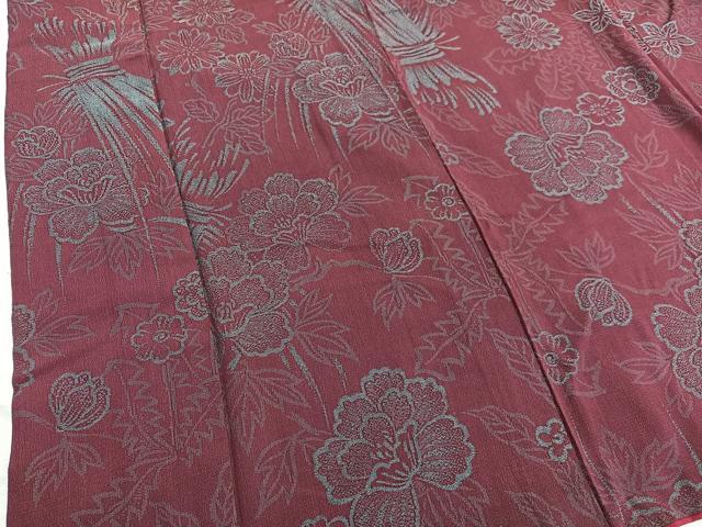 平和屋着物■上質なお召 草花文 正絹 逸品 BAAX2045hv