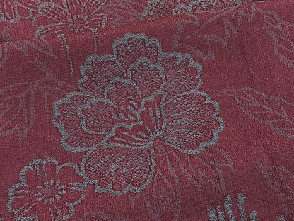 平和屋着物■上質なお召 草花文 正絹 逸品 BAAX2045hv