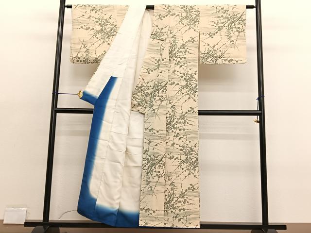 平和屋着物■上質な小紋 手描き 枝梅文 正絹 逸品 BAAX2048hv