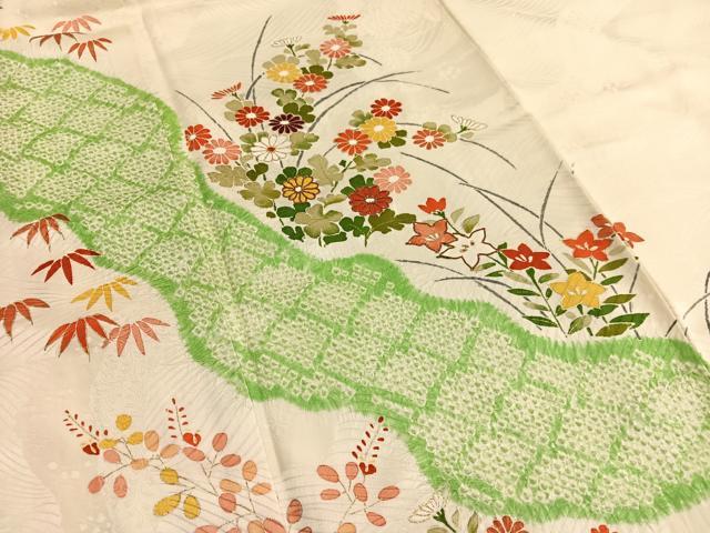 平和屋着物●訪問着　駒刺繍　草花文　金彩　正絹　逸品　AABF0550fy 平和屋着物○訪問着 駒刺繍 草花文 金彩 正絹 逸品 AABF0550fy - メルカリ
