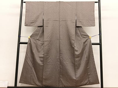 平和屋着物■上質な小紋　網目模様　正絹　逸品　BAAX2052hv