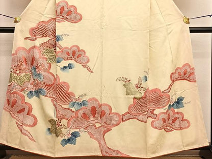 平和屋着物■訪問着 駒刺繍 松桐文 金彩 正絹 逸品 BAAX2066hv