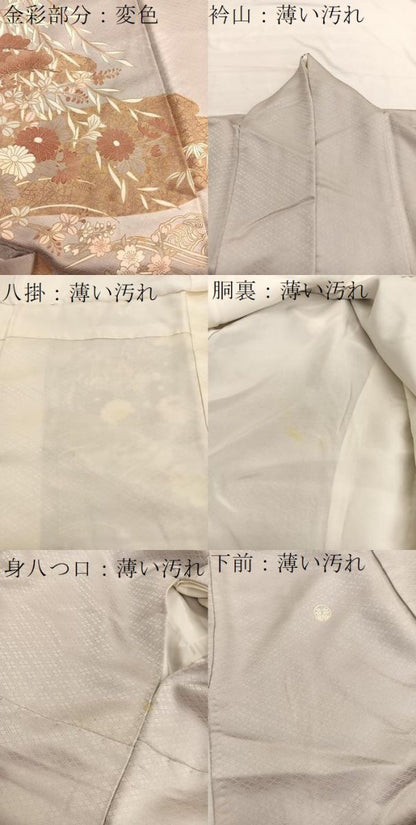 平和屋着物■豪華色留袖 駒刺繍 浜松花文 金彩 正絹 逸品 BAAX2078hv