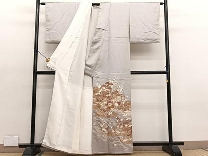 平和屋着物■豪華色留袖 駒刺繍 浜松花文 金彩 正絹 逸品 BAAX2078hv