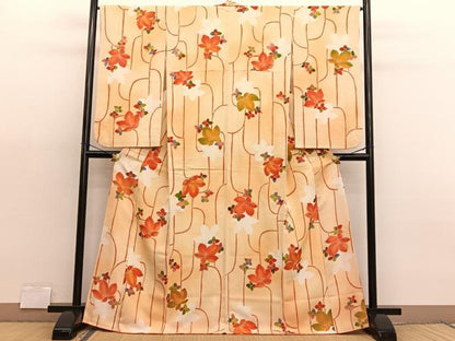 平和屋着物■上質な小紋　草花文　暈し染め　正絹　逸品　BAAX2082hv
