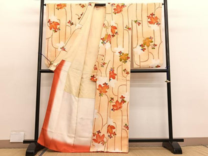 平和屋着物■上質な小紋　草花文　暈し染め　正絹　逸品　BAAX2082hv