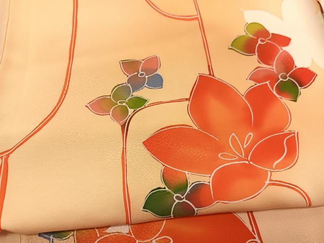 平和屋着物■上質な小紋　草花文　暈し染め　正絹　逸品　BAAX2082hv