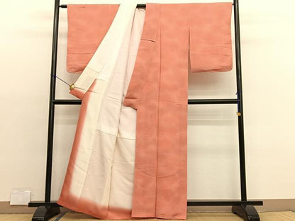平和屋着物■上質な小紋　霞文　たたき染め　鬼しぼ縮緬　正絹　逸品　BAAX2094hv