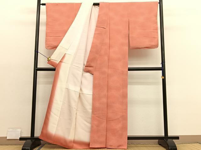 平和屋着物■上質な小紋　霞文　たたき染め　鬼しぼ縮緬　正絹　逸品　BAAX2094hv