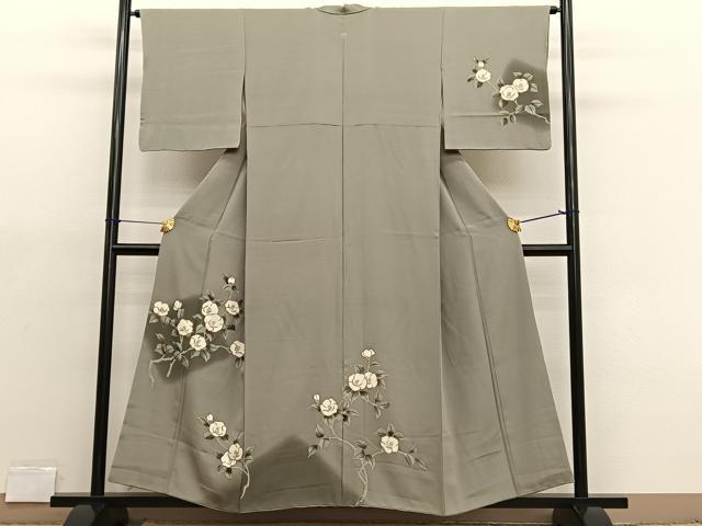 平和屋着物■訪問着 刺繍 枝椿 暈し染め 金彩 正絹 逸品 BAAX2100hv