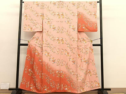 平和屋着物■訪問着　草花文　暈し染め　正絹　逸品　BAAX2106hv