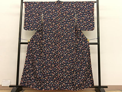 平和屋着物■上質な小紋　万寿菊　正絹　逸品　BAAX2108hv