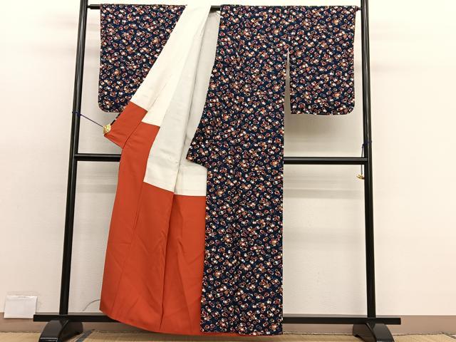 平和屋着物■上質な小紋　万寿菊　正絹　逸品　BAAX2108hv