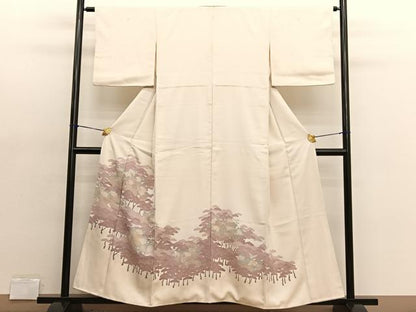 平和屋着物■豪華色留袖 刺繍 松林 金彩 正絹 逸品 BAAX2122hv