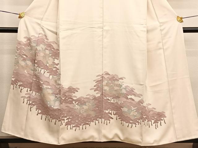 平和屋着物■豪華色留袖 刺繍 松林 金彩 正絹 逸品 BAAX2122hv