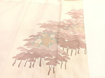 平和屋着物■豪華色留袖 刺繍 松林 金彩 正絹 逸品 BAAX2122hv
