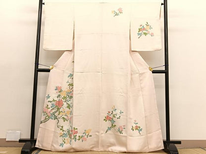 平和屋着物■訪問着　枝花文　正絹　逸品　BAAX2123hv