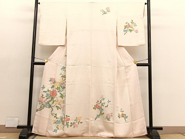 平和屋着物■訪問着　枝花文　正絹　逸品　BAAX2123hv