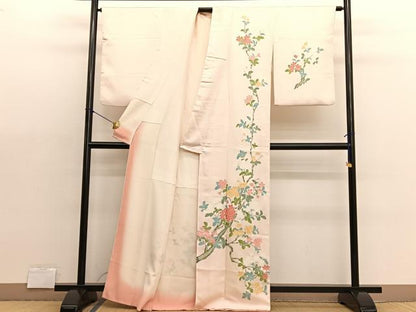 平和屋着物■訪問着　枝花文　正絹　逸品　BAAX2123hv